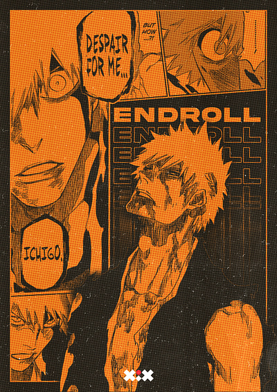 ICHIGO KUROSAKI "ENDROLL" POSTER anime artwork bleach ichigo manga poster