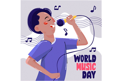 International Music Day Celebration art celebration day guitar illustration music note rock sheet sing song vector