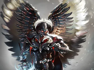 Angel Warrior angel art comic digital fantasy hand drawn illustration noai original procreate warrior