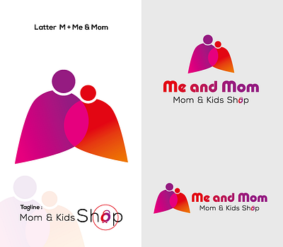 Logo name: Me and Mom tagline: Mom & kids Shop branding graphic design logo