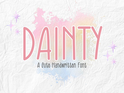 Dainty : A Cute Handwritten Font cute fonts decorate font display font font hand writing font handwritten font kids font natural font realistic font