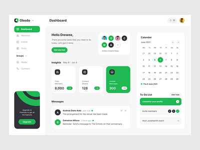 Dashboard for Community App admin admin dashboard admin interface admin panel admin theme admin ui analytics clean dashboard dashborad dashbord design graphs green interface minimal stats user user dashboard