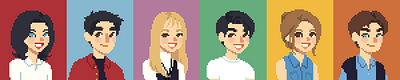 Pixel Art - Friends chandler character friends illustration monica phoebe pixel art rachel ross series tv