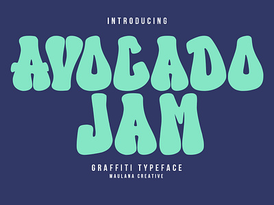 Avocado Jam Graffiti Typeface avocado branding display font font fonts graphic design lettering maulana creative maulana font