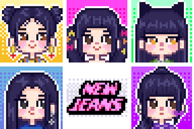 Pixel Art - New Jeans danielle haerin hyein kpop minji new jeans newjeans pixel art