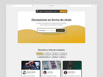 Redesign Cervecita.app colors design landing landingpage redesign ui ux ux design web webdesign yellow