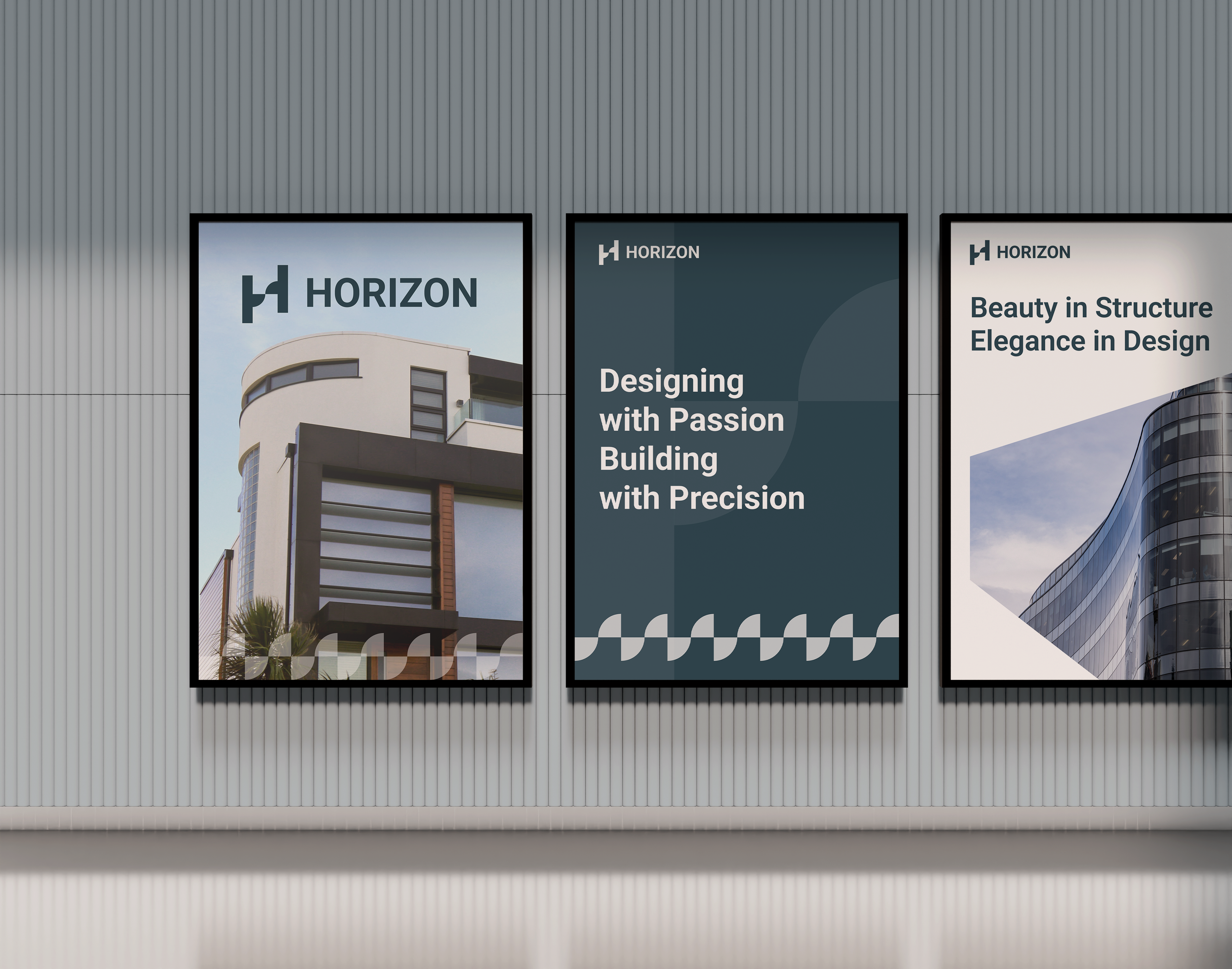 Horizon Architecture - Visual Identity architectural design architecture architecture studio blue brand guidelines brand identity branding company brand company logo construction graphic graphic design green interior design letter h logo logo logo concept real estate real estate company visual identity