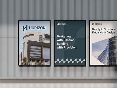 Horizon Architecture - Visual Identity architectural design architecture architecture studio blue brand guidelines brand identity branding company brand company logo construction graphic graphic design green interior design letter h logo logo logo concept real estate real estate company visual identity