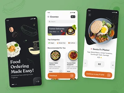 Food Delivery App, Online Food Ordering add cart app design delivery delivery service dinner food food app food app ui food delivery food delivery app food delivery service food order healthy food mobile app mobile app design mobile app ui mobile design online food resturant ui design