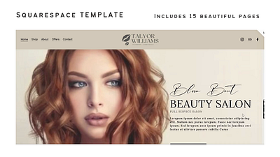 Beauty website template, squarespace web design beauty website design hair stylist makeup artist skincare website ui web design website design website development website template wix template