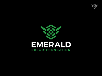 Emerald_Dream Foundation - Logo design arrows creative design direction emerald foundation green house logo minimal simple wings