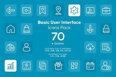 Basic User Interface Icons Pack app basic icon design icon pack icons interface mobile mobile app nav bar icon smartphone ui ui design user user interface web website