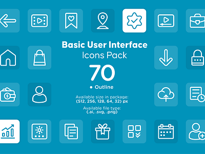 Basic User Interface Icons Pack app basic icon design icon pack icons interface mobile mobile app nav bar icon smartphone ui ui design user user interface web website