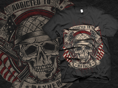 Skull with Us Flag Patriotic T Shirt