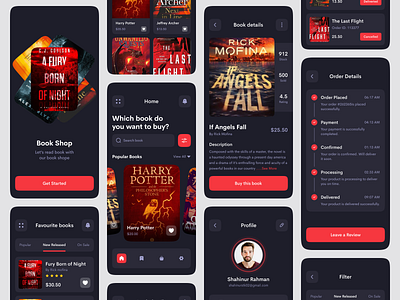 Book Shop Mobile App app design audio book book shop book store bookshelf bookstore ebook ecommerce library magazine design news portal online book shop online delivery reading shahinurstk02 study app