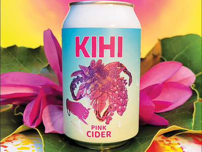 Kihi Pink Cider adobe illustrator adobe photoshop branding design fruit graphic design illustration packaging