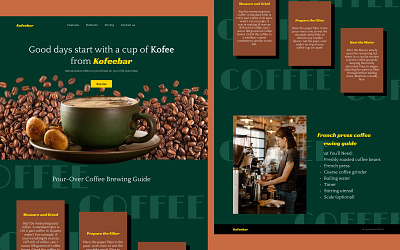 Kofeebar - Web design branding coffee bar landing page deisgn graphic design logo ui ux design web design