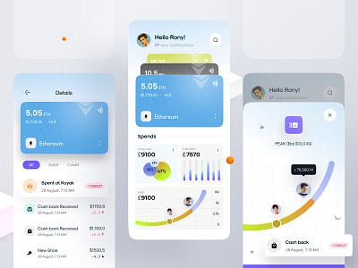 Finance management app v5 bank app bank interface banking card crypro family banking finance gradient interface investment minimal mobile bank saas spends split subscription trending ui ux visual