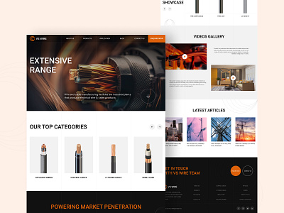 VS Wire and Cables Landing Page cable card design electric electronics landing page product ui ux web web design website wire
