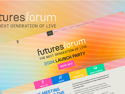 Futures forum design landing page music responsibe web design