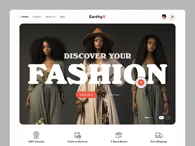 Fashion Landing Page Design bold branding cloth ecommerce fashion homepage modern mrinmoy krishna mithun sell styles trend ui ui ux website