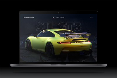 Landing Page Website car car website dark landing page mockup porsche sports ui website