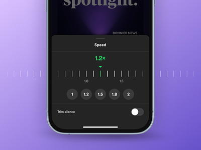 Spotify Speed Control app clean design interface ios minimal ui