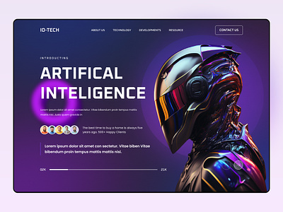 Robotic - Website Landing Page Design ai interactions ai powered design platform bot design header innovation landing page machinelearning modern technology robot robotic web robotic website robotics robotics website trendy web ui ui ux