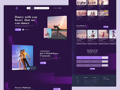 Dance Academy landing page branding choreography community dance dance academy landing page dance classes dancer dancing academy education fashion landing page graphic design landing page landing page design learning modern design music social network uiux webdesign webpage design