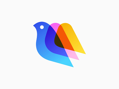 Gradient Bird Overlapping Color Logo bird branding color colorful glass graphic design icon illustration logo multiply overlap overlapping spectrum
