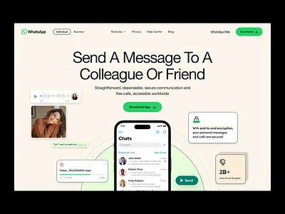 Web UI agency branding chat chat website header hero landing page marketing page menu product design social typography ui ui ux user experience ux web app web design website whatsapp