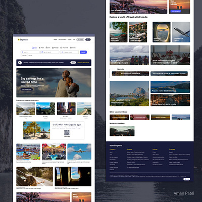 Expedia - Redesigned branding company figma modern tour travel ui user interface ux web web design