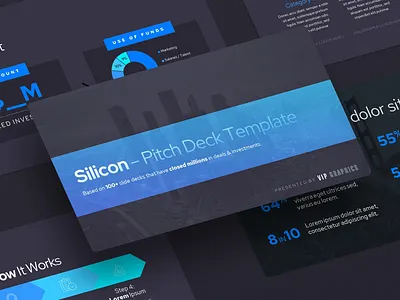 Silicon Valley Pitch Deck Template blue chart clean diagram figma gradient illustration infographic mockup perspective pitch deck powerpoint powerpoint template ppt presentation presentations slide deck slide design slides template