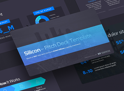 Silicon Valley Pitch Deck Template blue chart clean diagram figma gradient illustration infographic mockup perspective pitch deck powerpoint powerpoint template ppt presentation presentations slide deck slide design slides template