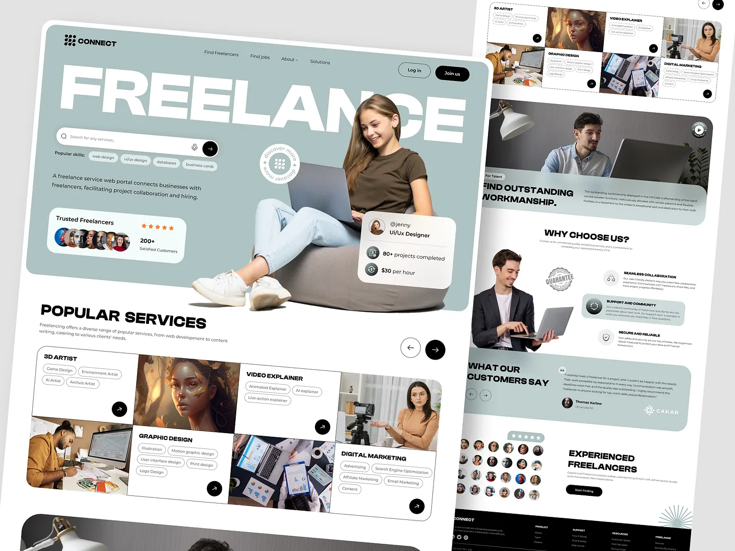 Modern Job Portal Website Design for Freelancers