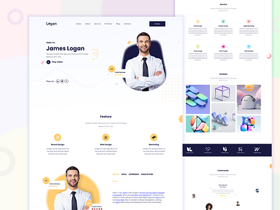 Logan - Personal Portfolio Web template PSD / Figma File app app design appdesig appdesigner appdevelopment behance dribbble graphicdesign interface serinterface ui uiux userexperience uxdesign uxinspiration web webdesign webdesigner website weibsite design