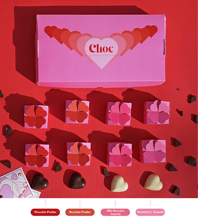 MAISON CHOC : Valentine's Day Chocolate Box brand design branding chocolate packaging graphic design label design marketing packaging design valentines day