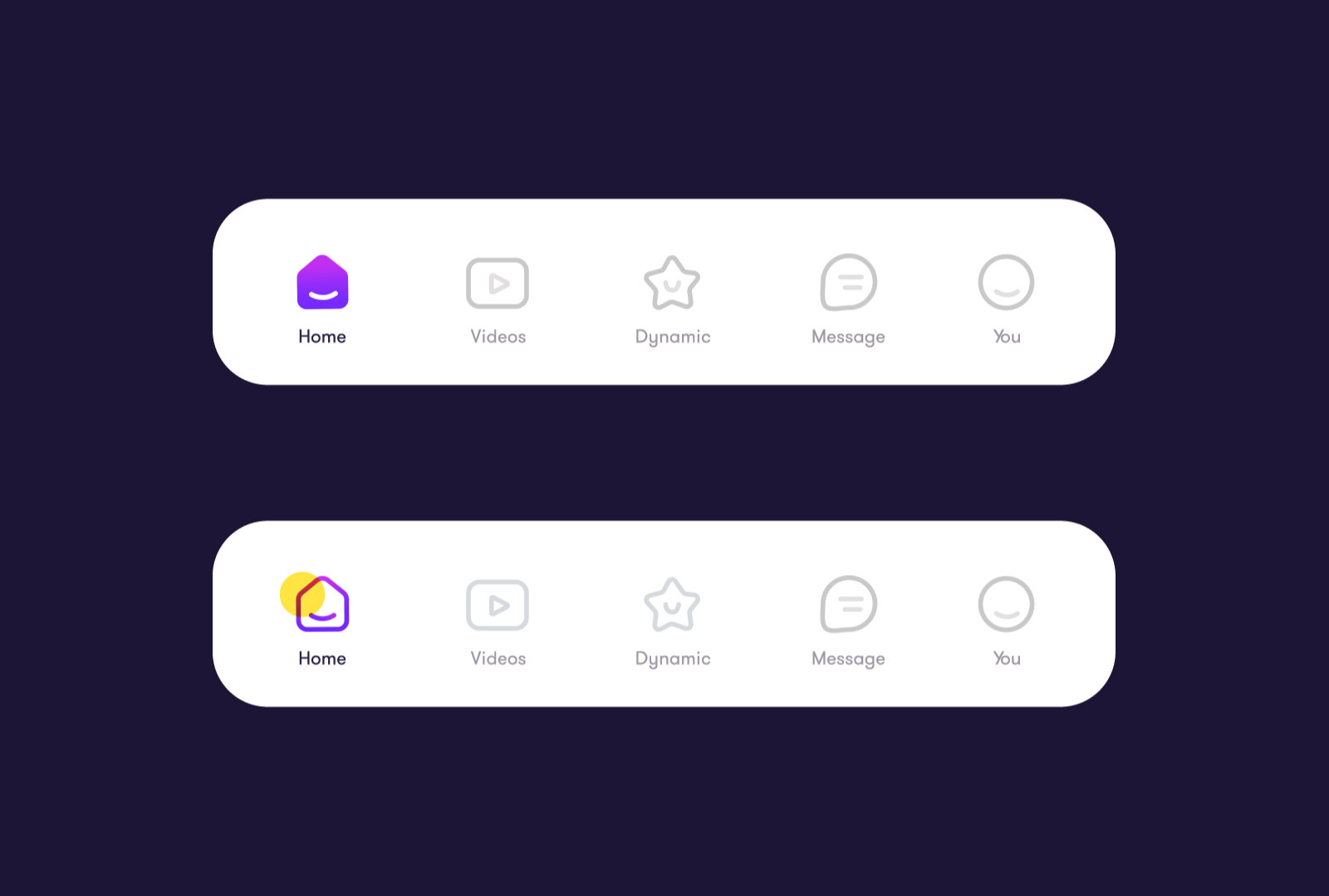 Tab Bar animation animation design microinteraction navigation productdesign tabbar uxui