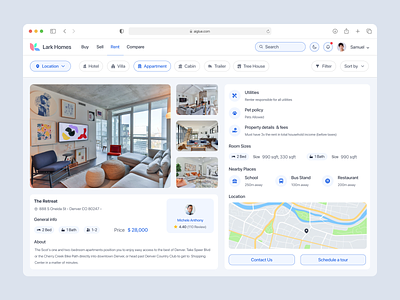 Real Estate Dashboard agency ai home appartment clean dashboard home hotel house map product design property real real estate rent tor ui ux web web designing