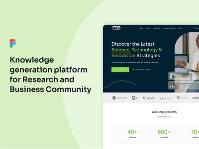 Knowledge generation platform for Research and Business Com... bussinesss design innovation landing page learning research science technology training video