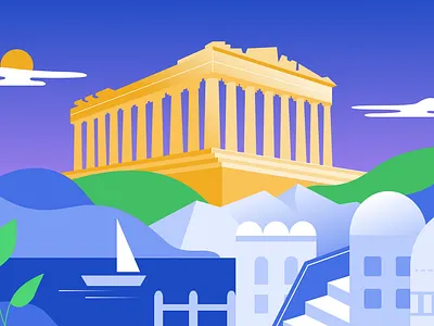 Local's Guide to Athens acropolis adventure art athens athens guide athens illustration boat figma figma illustration greece greek journey monument parthenon scenery sea skyline wordcamp wordpress