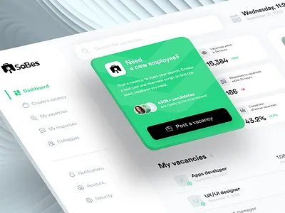 HR-tech service for recruiting automation | Ninen app branding corporate creative dashboard design desktop hr illustration interface interview job logo service tech test ui ux web work