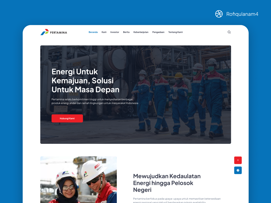 Redesign Pertamina Website landingpage pertamina redesign redesign pertamina website ui uidesign uiux userinterface ux uxdesign website design