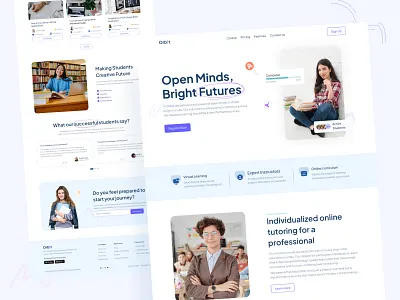 Orbit || E-learning Landing page branding class clean color e learning education education website header design landing page learning platform minimal design online class online course online learning student tutor ui design uix