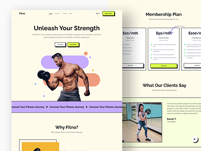 Fitness Landing page exercise fitness fitness design fitness landing page gym gym landing page health landing landing page marketing ui design uiux website design