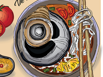 Weird Foods – Vietnamese tuna Eye Noodles. graphic design illustration vietnamfood