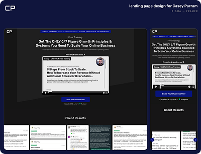 Framer Landing Page for Casey Parram branding figma framer landing page landing page design ui web design