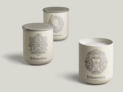 St. Genevieve branding candles logo packaging