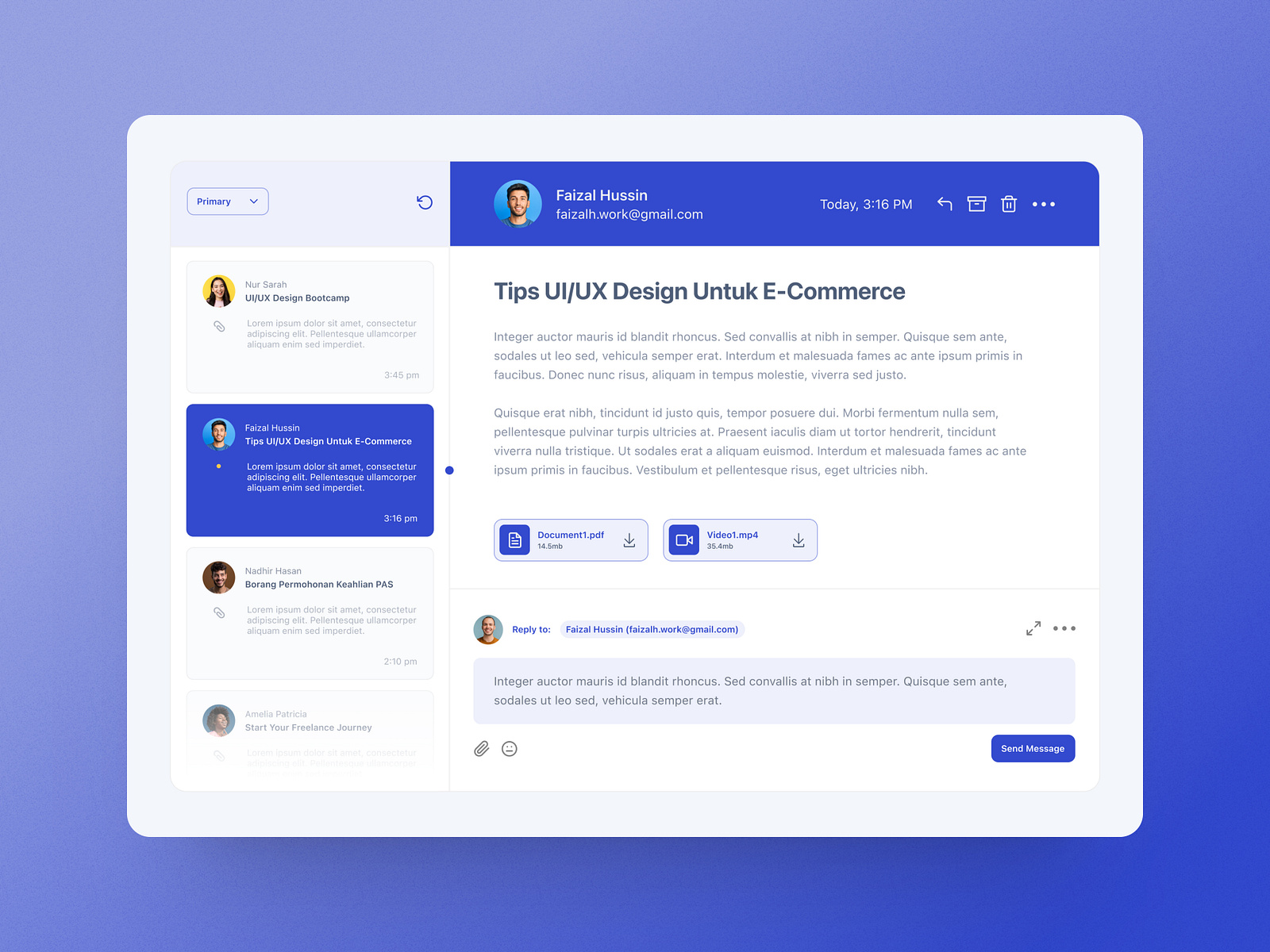 UI Design: Email Dashboard by Inche Faris on Dribbble