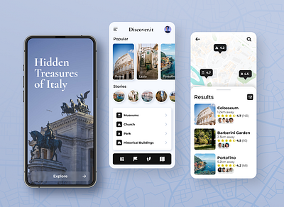 Discover it mobile travel ui